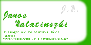 janos malatinszki business card