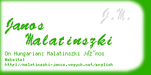 janos malatinszki business card